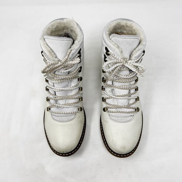 [Bos & Co.] White Howe Waterproof Ankle High Lug Sole Leather Boots Size 40 US 9 - Picture 7 of 12